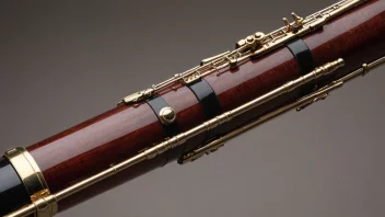 En bassoon, et stort, dobbelt-rørblåseinstrument.