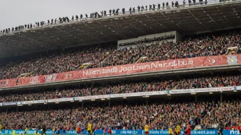 Et fotballstadion med en skilt som viser den norske fotballdivisjonen