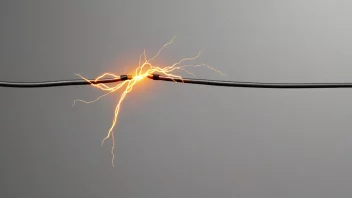 En varm elektrisk strøm som flyter gjennom en ledning.