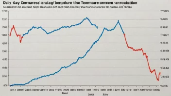 En detaljert graf som viser døgnsgjennomsnitt for værforhold.