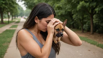 En person reagerer på en sterk dyrelukt fra en hund.