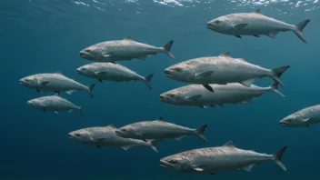 En skole skolefisk som svømmer i havet.