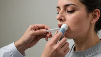 En person blåser i et spirometer for å måle lungekapasiteten