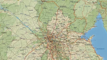 Et kart over NordøstEngland som viser byene Newcastle, Sunderland og Middlesbrough, samt Northumberland nasjonalpark og kysten av Nordsjøen.