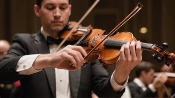 En violinist som spiller fiolin på scenen.