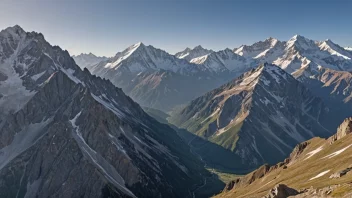 Et majestetisk fjellandskap med mangfoldige geologiske trekk.