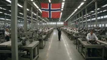 En tekstilfabrikk i Norge, som representerer landets betydelige linindustri.