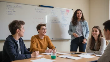 En gruppe studenter som samarbeider og diskuterer sammen.