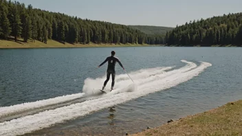 Et par innsjøski på bredden av en innsjø.