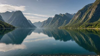 Et pittoreskt bilde av Hemnfjorden i Norge.