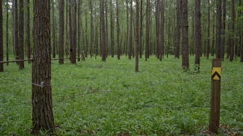 En skog med et verneskilt og et gjerde rundt for å illustrere begrepet skoværn