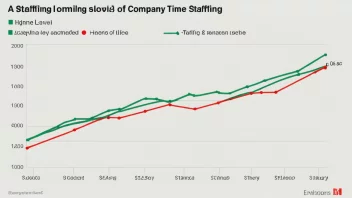 En graf som viser bemanningsnivået i et selskap over tid.