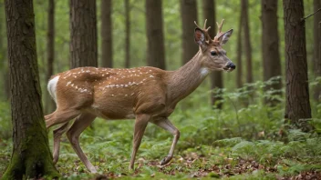 En voksen hun av hjortedyr i sin naturlige omgivelse.