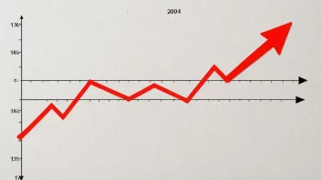 En graf som viser en synkende trend, med en rød pil som peker nedover.