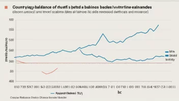 En graf som viser et lands handelsbalanse over tid.