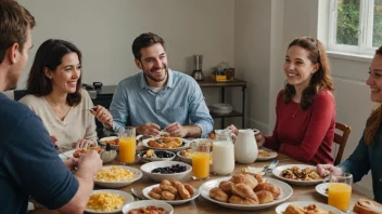 En frokostsammenkomst med venner eller kolleger.