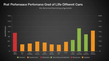 En graf som viser ytelsesgraden til forskjellige biler