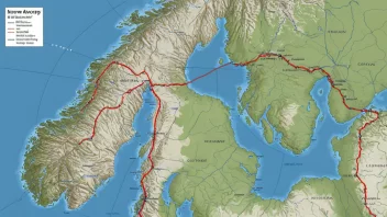 Et bilde som viser de forskjellige typene forbindelser mellom byer og tettsteder i Norge.