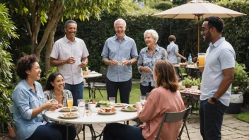 En livlig hagefest med venner og familie