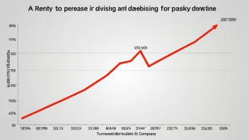 En graf som viser en økning i reklamepositivitet for et selskap over tid.