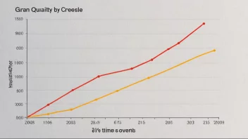 En graf som viser en økning i mengde over tid.