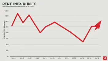 En graf som viser rentindeksen over tid, med en rød pil som peker oppover for å indikere en økning.