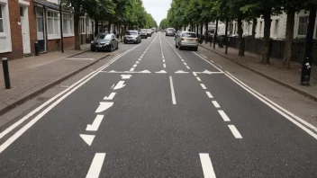 En godt tilpasset veg med tydelige skilt og merking for å sikre trafikksikkerheten.