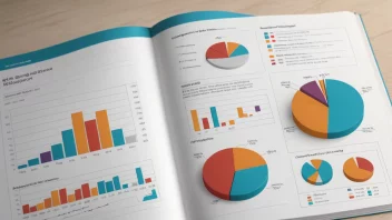 En illustrasjon av en rapport med grafer og diagrammer om utdanning.