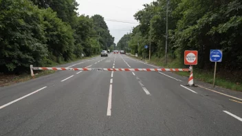 En vei eller gate med en tydelig hindring eller blokkering.