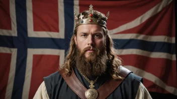 Et bilde av en vikingkonge som representerer Ólafr.