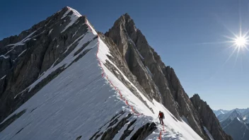 Et fjell med en klatrer