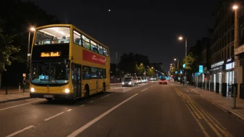 En nattbuss på en designert busslinje