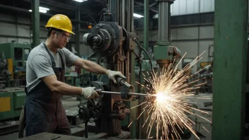 En metallboremaskin på en fabrikk.