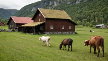 En tradisjonell norsk gård med et kulturelt arrangement, som viser landets rike kulturarv.