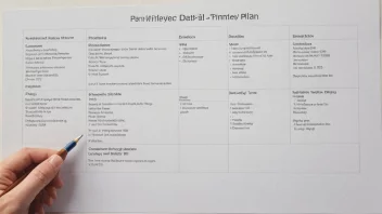 En prosjektleder gjennomgår en detaljert prosjektplan med et team.