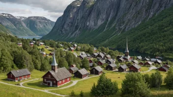 En tradisjonell norsk bygd i fjellet.