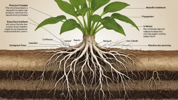 Et bilde av en plante med et fremhevet rotsystem.