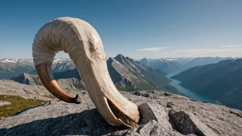 Et freleshorn på en fjelltopp