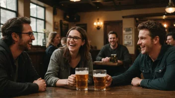 En varm og invitende bryggeripub med en livlig atmosfære.