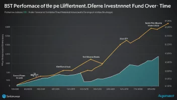 En graf som viser utviklingen til ulike investeringsfond over tid.