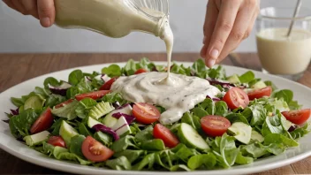 En deilig salat med en cremet dressing