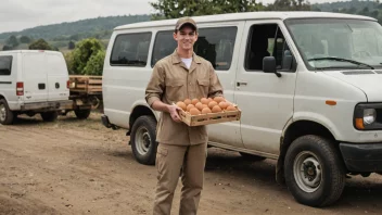 Et bilde av en eggdistributør, som viser deres rolle i å levere egg til kunder.