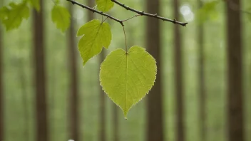 Et blad som vokser på en gren.