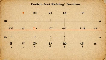 En illustrasjon av et rangsystem med tall og posisjoner