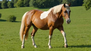 En hest med en velstelt hov, i et naturlig miljø