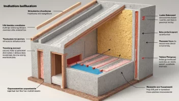 En illustrasjon av isoleringsteknikker i en bygning.
