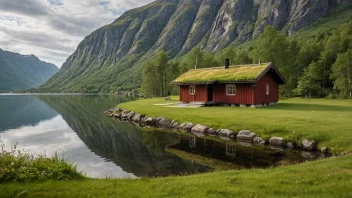 Et idyllisk sommerfjøs i norske fjell.