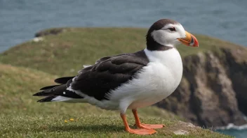 En søfugl som svømmer i havet.