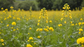 En sennepplante med gule blomster.