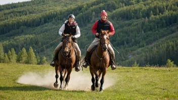 En person i tradisjonell norsk klesdrakt som deltar i en bondeidrett.